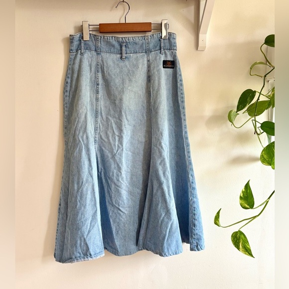 Vintage Y2K Denim Maxi Skirt – Manager Jeans Button-Front 2000s ( fits small) - Picture 7 of 7